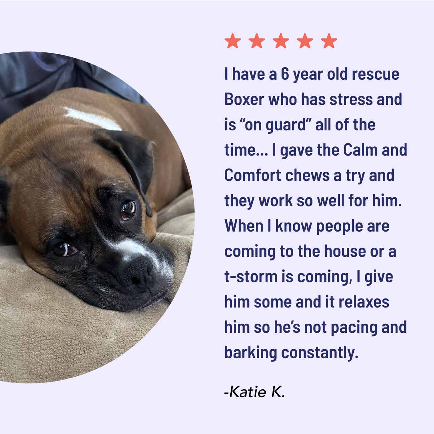 calm and comfort customer testimonial